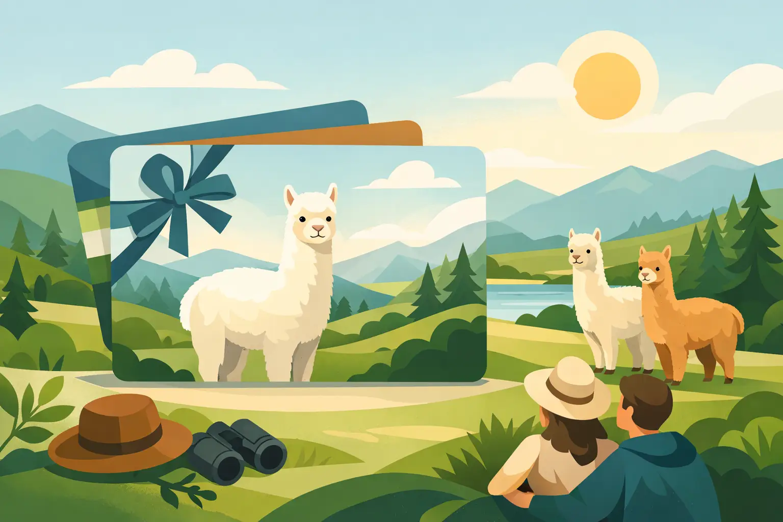 Gift card alpaca per regalare tempo nella natura Gift card alpaca per regalare tempo nella natura