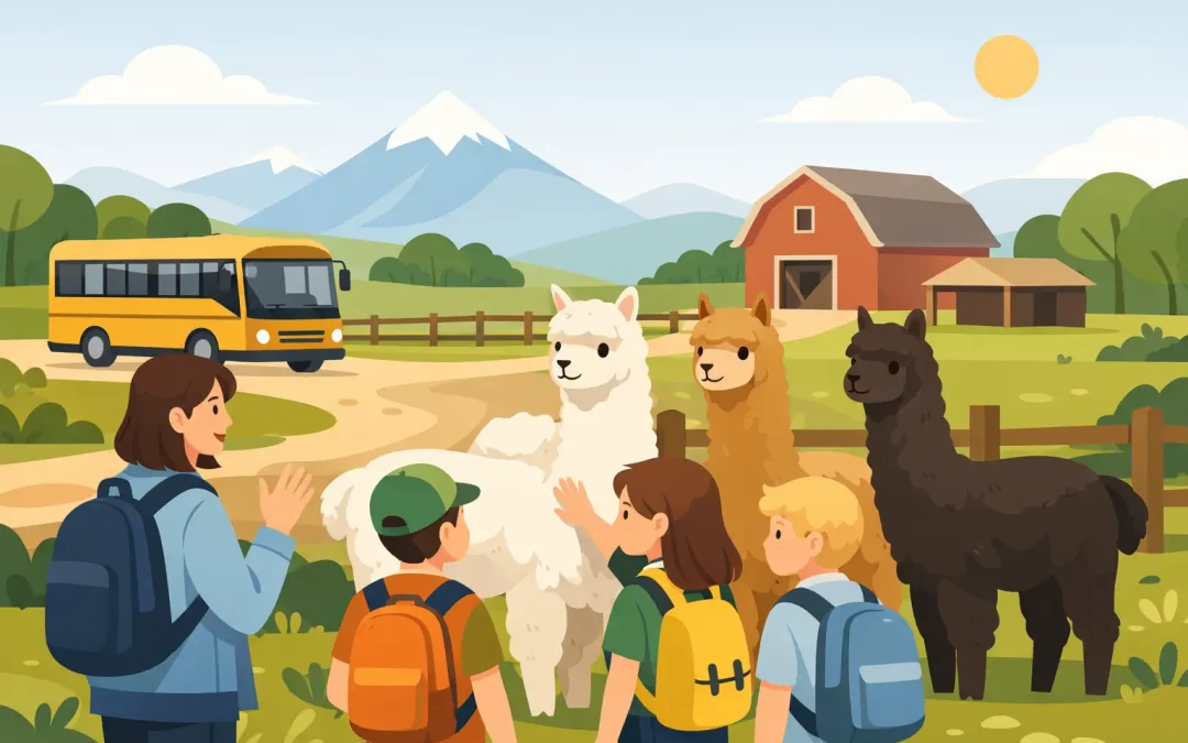 Gita scolastica con alpaca: come funziona