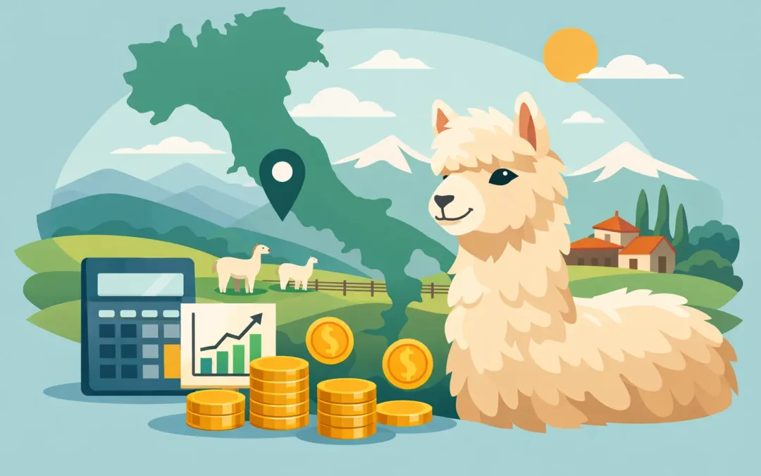 Quanto costa un alpaca da allevamento in Italia?