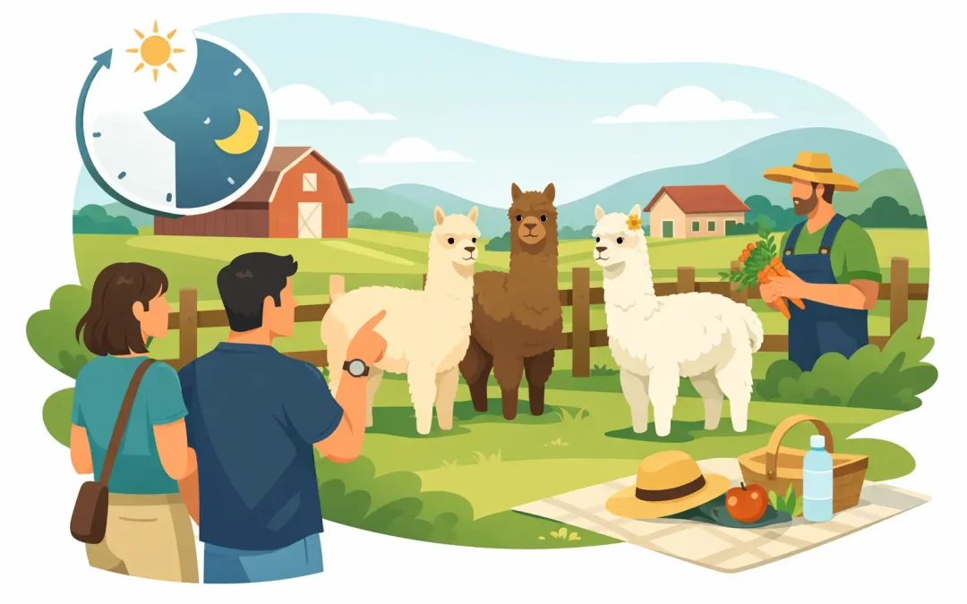 Quanto dura una visita agli alpaca in fattoria?