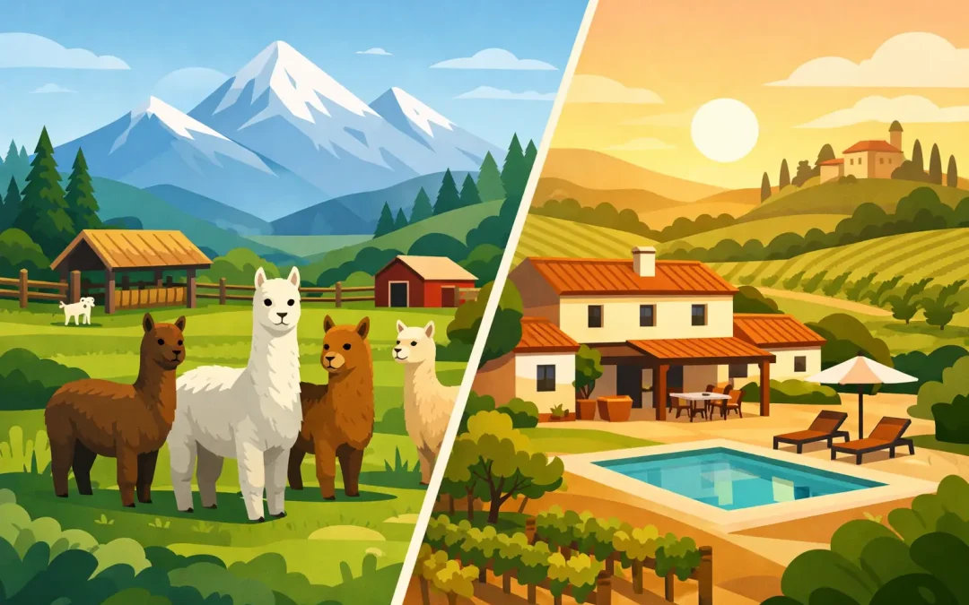 Fattoria alpaca o agriturismo: cosa scegliere