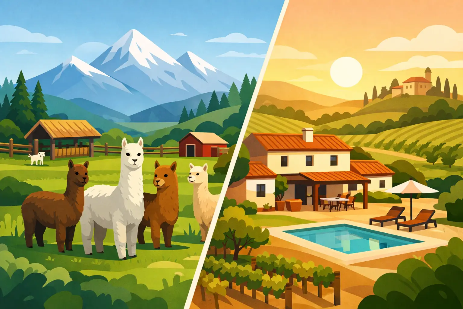 Fattoria alpaca o agriturismo: cosa scegliere