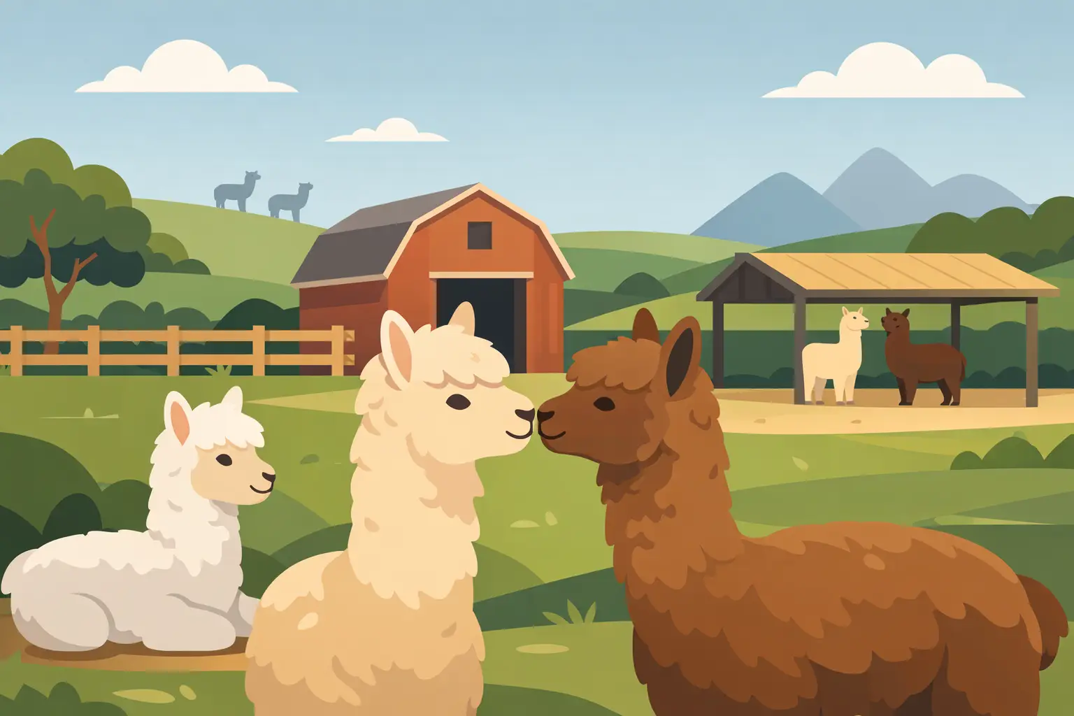 Il comportamento sociale degli alpaca in fattoria