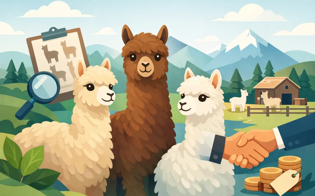 Presentazione esemplari alpaca in vendita