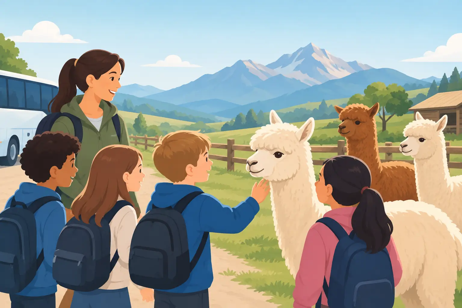 Come organizzare una gita scolastica con alpaca
