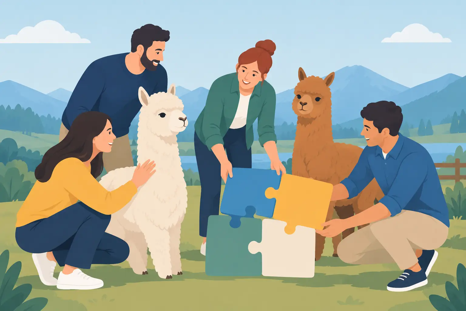 Come pianificare team building con alpaca