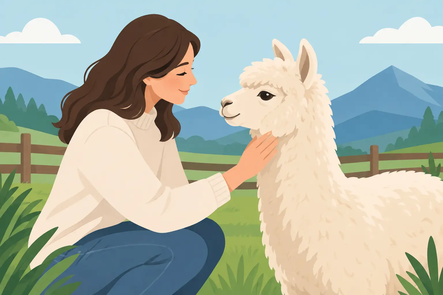 Si possono accarezzare alpaca? Sì, con rispetto